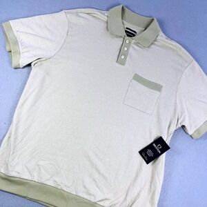 Brixton Mens Weekend Herringbone Polo Shirt Whitecap Elm XL 22808 WHCEL New